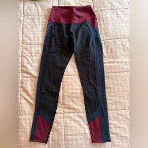 Black and Burgundy Leggings